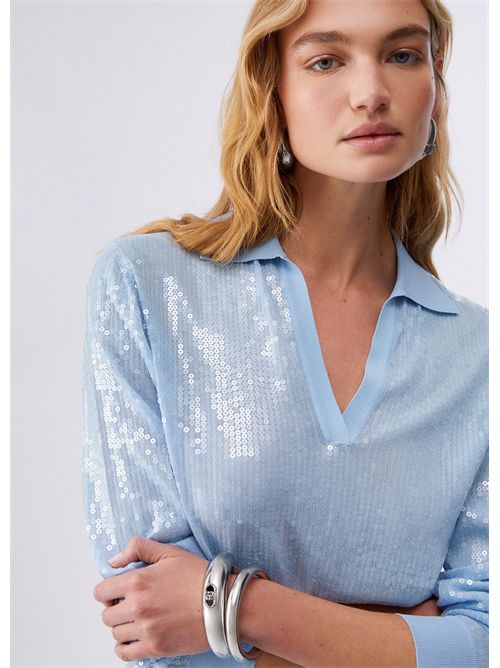 Maglia con paillettes LIU JO | WA6218MA68R/P9377